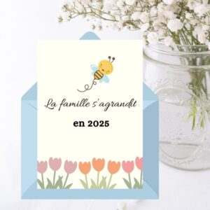 Carte annonce grossesse la famille s'agrandit en 2024 - 2025