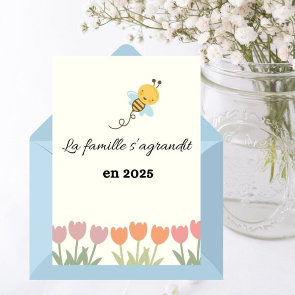 Carte annonce grossesse la famille s'agrandit en 2024 - 2025